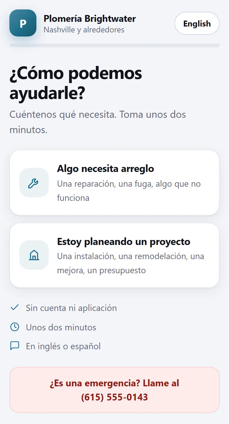 El formulario de solicitud de Fixy en un teléfono